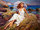 Vladimir Volegov Canvas Paintings - By the Seaside